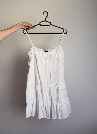 Біла вільна сукня zara