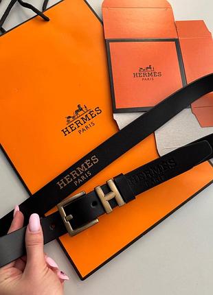 Ремень классический 3см из натуральной кожи туречки, ремень кожаный черный бронза женский, пояс натуральная кожа унисекс