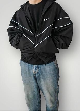 Ветровка nike черная оверсайз