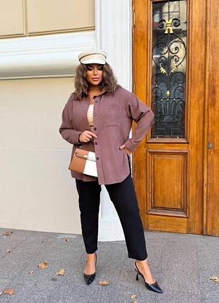 Жіночий класичний замшевий костюм | сорочка та брюки | 1974