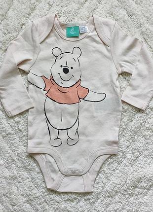 Боди disney (венные пух) из органического хлопка, 62/68 (2-6мес). оверсток.