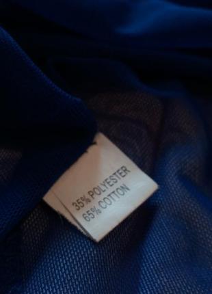 Легкая синяя блузка гольф лонгслив водолазка в сеточку размер м/46.4 фото