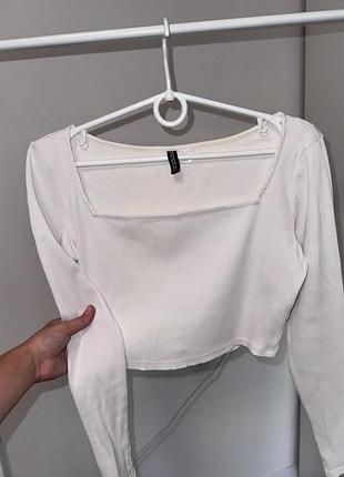 Кофта топ в рубчик з квадратним вирізом