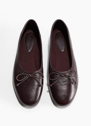 Балетки жіночі бордові шкіряні hm new