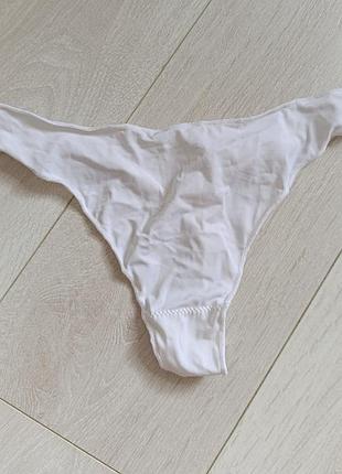 Трусики базовые стринги бесшовные бикини белые танга chantelle m м 10 38 46