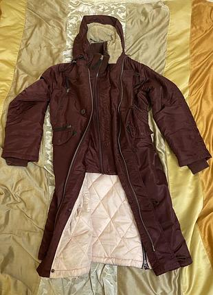 Куртка жіноча зимова б/у довга типу аляска  розмір l бренд airboss оригінал