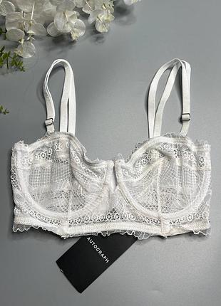 Сексуальный белый сетевой бюстгальтер 60е