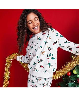 Esmara толстовка жіноча різдвяна біла на флісі,розміри s,м,l