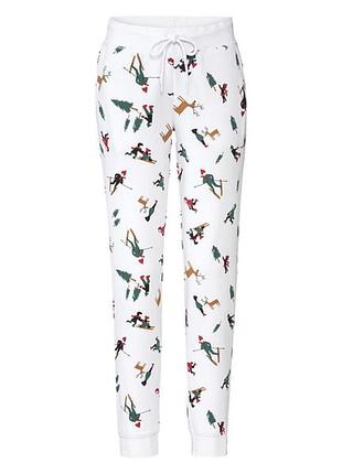 Esmara штани жіночі різдвяні білі на флісі,розміри s,m,l