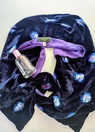 Шелковый бархатный двухсторонний шарф вискоза london 139см на 23см