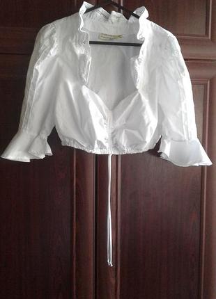 Белоснежная баварская национальная блуза с прошвой tramontana, р. 40