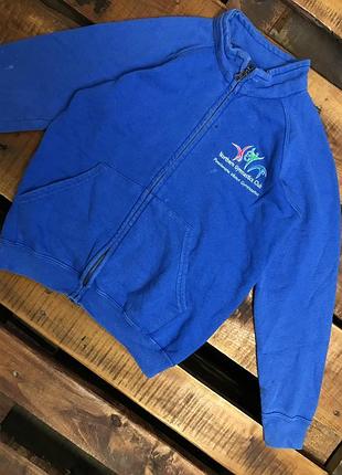 Детская кофта (толстовка) fruit of the loom (фрут оф зе лум 7-8 лет 122-128 см оригинал синяя)