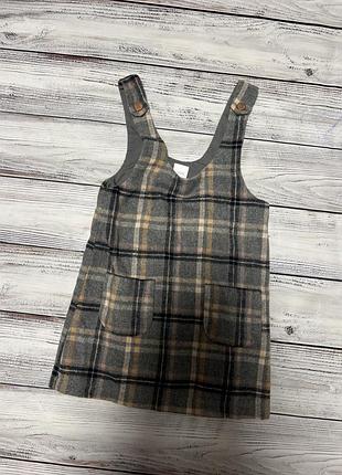 Сарафан теплий в садок в клітинку