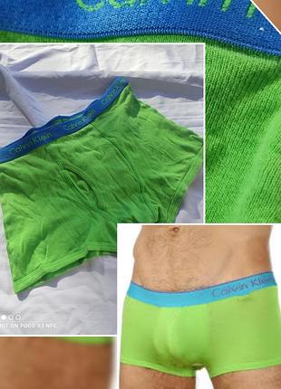 Боксеры calvin klein xl яркие салатовые трусы мужские