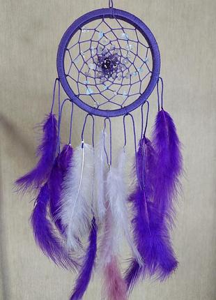 Ловец снов с опалом и аметистовыми бусинками