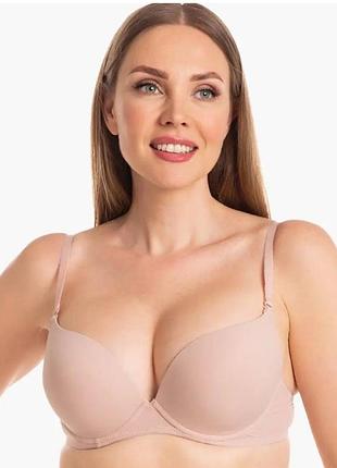 Бюстгальтер пудровый пуш-ап acousma 75b 85b