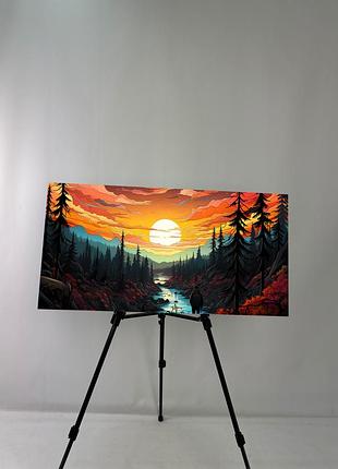 Картина на металле с принтом "природа", 78/38см (1742)