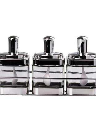 Банки для сыпучих продуктов набор из 3 шт на металической подставке hp531fs1030y