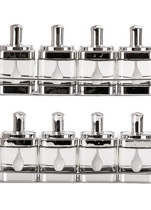 Банки для сипучих продуктів набір з 8 шт скляні ємності для зберігання з кришкою і ложкою