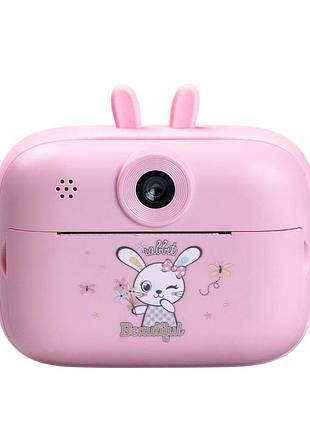 Детская фотокамера с мгновенной печатью снимков "зайка" розовый hps1p
