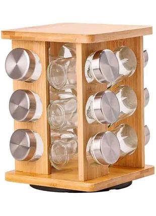 Набір для спецій на дерев'яній підставці 12 предметів по 100 мл hp531b6612z