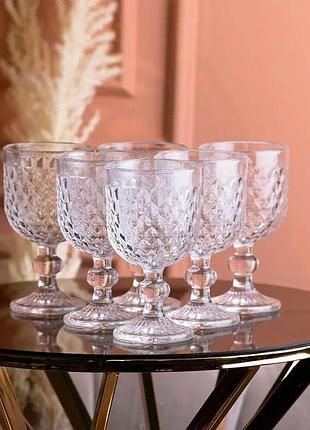 Бокалы для красного вина 6 штук на низкой ножке hp4153