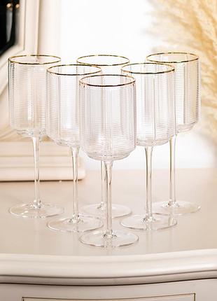 Набор из 6 высоких бокалов с тонкой ножкой, 450 мл, для вина hp-16-13