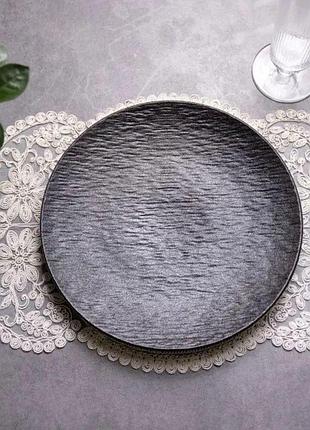 Тарілка десертна керамічна 20 см чорна hp-7-729