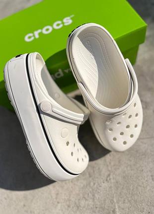 Женские кроксы сабо на платформе crocs platform white crocs женские кроксы сабо на платформе