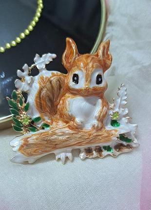 Брошь белка белочка в стиле kirks folly
