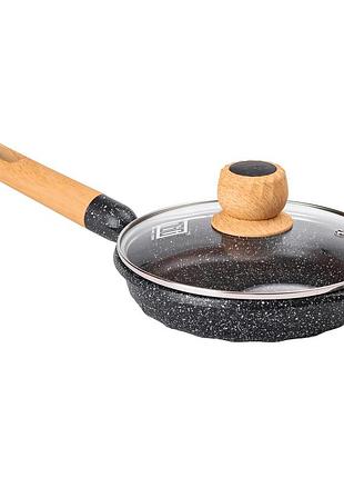 Алюминиевая сковорода marble с антипригарным покрытием 1 литр ø 20 см black mgc hp-4-421b