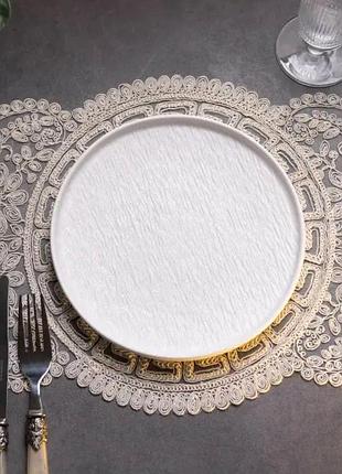 Тарілка керамічна плоска кругла 20 см біла hp-7-733