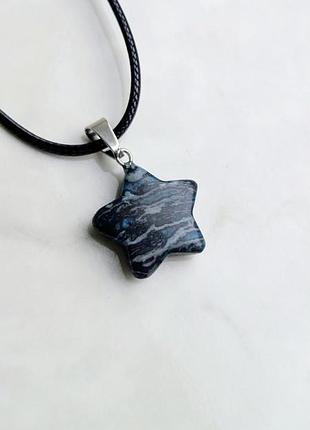 Кулон каменная звезда темно-синяя
