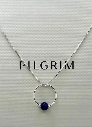Колье з камнем кулон цепочка pilgrim silver