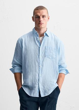 Сорочка зі 100 % льону zara