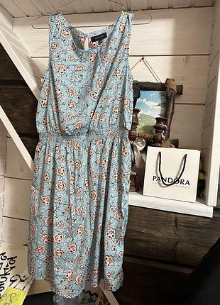 Сукня new look, блакитна в квітковий принт, розмір 12, м