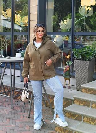 Повсякденна коттонова вітровка на блискавці та застібках і манжетами на рукавах зручна