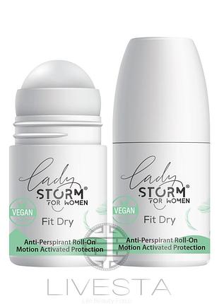Женский роликовый дезодорант-антиперспирант lady storm fit dry туречева левеста
