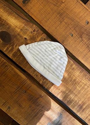 Дитяча смугаста шапочка (ідеал оригінал біло-сіра)