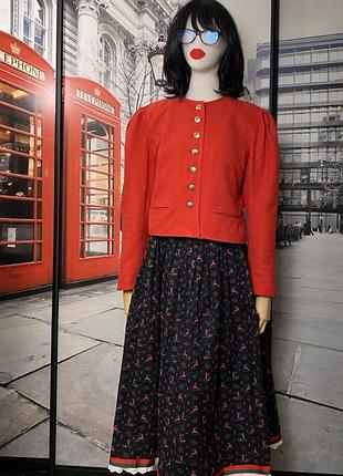 Винтажный немецкий жакет perry mode im trachten красного цвета