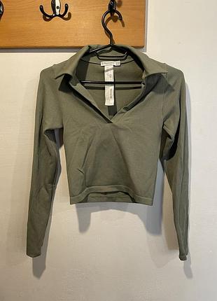 Кофта-лонгслів stradivarius хакі s