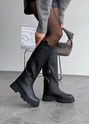 В наявності та під замовлення демісезонні чоботи натур шкіра флотар чорні 36-41р