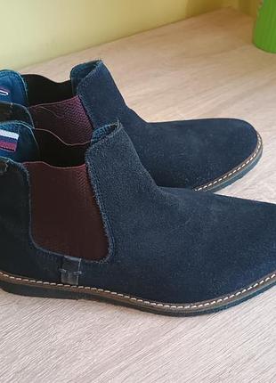 Осенние замшевые синие челси ботинки ted baker