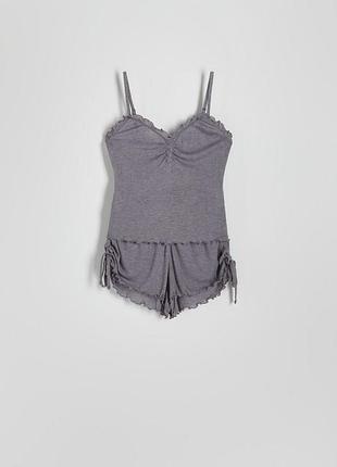 Сіра піжама шорти+маєчка