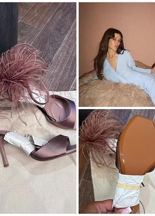 Продам шикарні босоніжки з пірʼям від zara