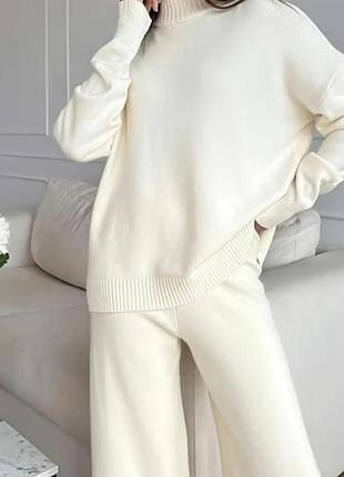 Костюм вязаный женский белый marsego m