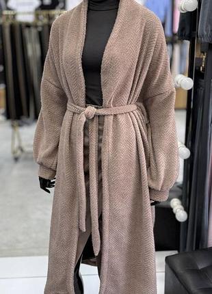 Довгий кардиган альпака довгий кардиган з поясом