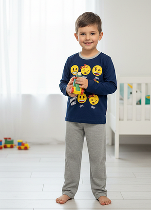 Пижама тонкая хлопковая детская с брюками на мальчика комплект штаны кофта
