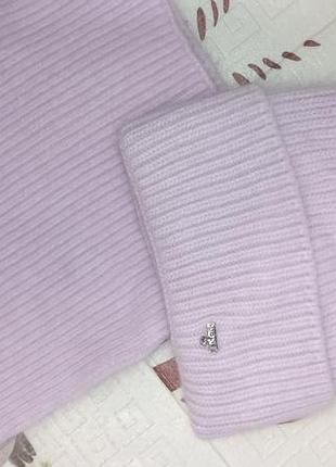 Комплект зимний ангоровый на флисе (шапка+бафф)