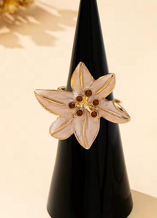 Прикраса кільце квітка лілія кільце з емаллю чарівне доповнення образу